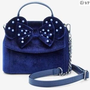 Disney Minnie Mouse Elegant Blue Velvet Handbag